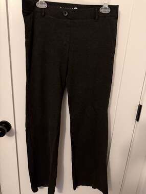 Betabrand Women's Dress Pant Yoga Pants Straight Leg Dark Gray